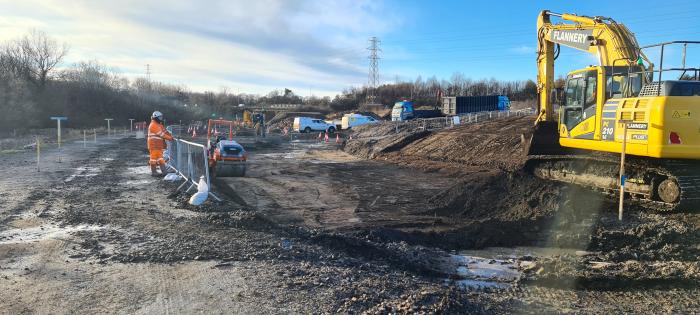 Construction work has started on Cameron Bridge station on the Levenmouth Rail Link.
