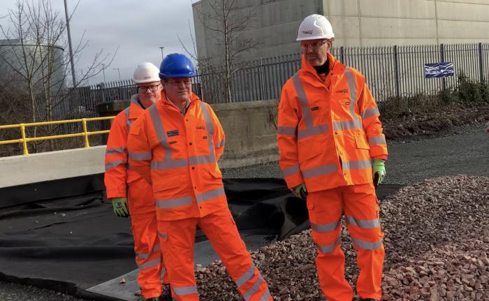 Scotland's Railway MD Alex Hynes marks the start of work on Leven station.