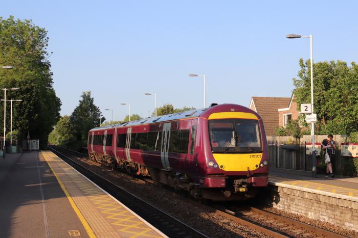 Three more strikes: the RMT has announced more strikes in July. On 29 May 2023, EMR No 170503 calls at Attenborough with the 16.41 Grimsby Town-Leicester.