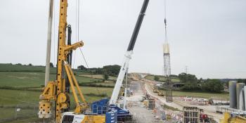 Piling work starts on HS2's Wendover Dean viaduct.