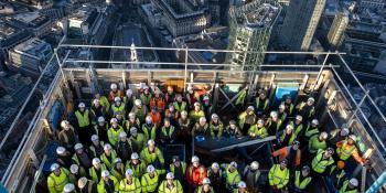 An engineering team at Bishopgate in January 2022 showing the diversity of the workforce