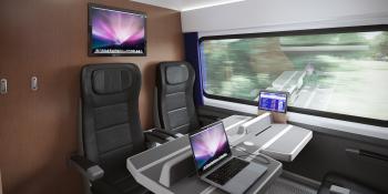 An artist's impression of the interior of one of GU's trains.