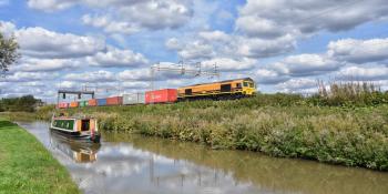 A Freightliner train next to a canal. Courtesy Freightliner
