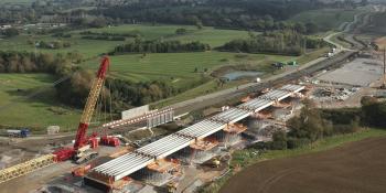 Completed deck beams on HS2's Highfurlong Brook viaduct. Courtesy HS2