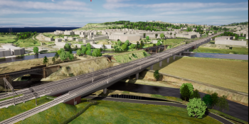 An artist's impression of the remodelled Ravensthorpe viaduct. Courtesy Network Rail