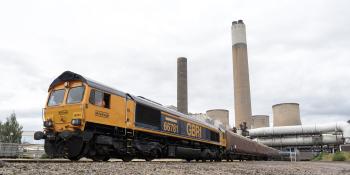 End of an era: GB Railfreight No 66781 departs from Ratcliffe-on-Soar power station.