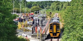  Northumberland line training run: Northern’s No 158851 calls at Seaton Delaval, one of the stations which will be ready to open in December, on 5 August 2024 with working 3T25 from Newcastle to Ashington. Bill Welsh