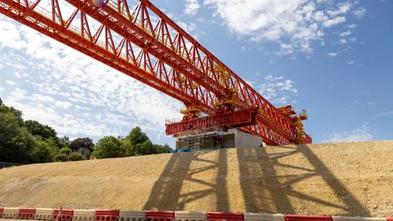 The HS2 Colne Valley Viaduct launch girder.