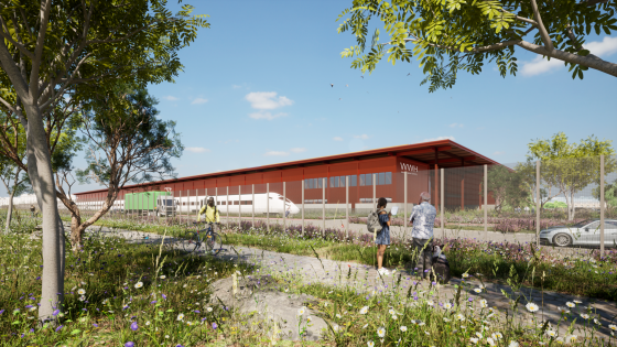 A CGI view of the new HS2 maintenance depot from the south east. COURTESY HS2 LTD