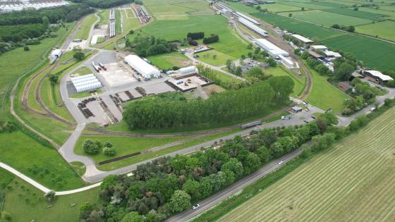 An aerial view of Porterbrook's Long Marston test site. Porterbrook