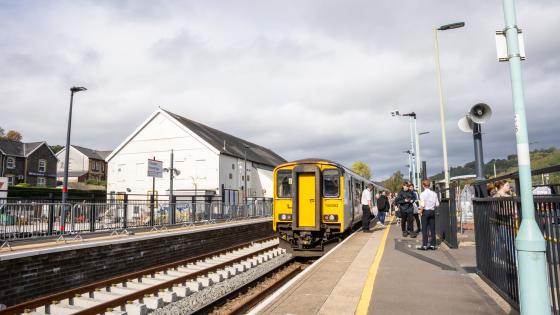 A new platform is open at Newbridge as part of the Ebbw Vale line upgrade. Courtesy Network Rail