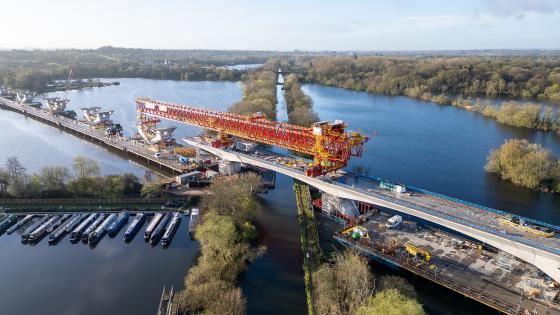 HS2 progress: the Colne Valley viaduct crossing the Grand Union canal. Courtesy HS2