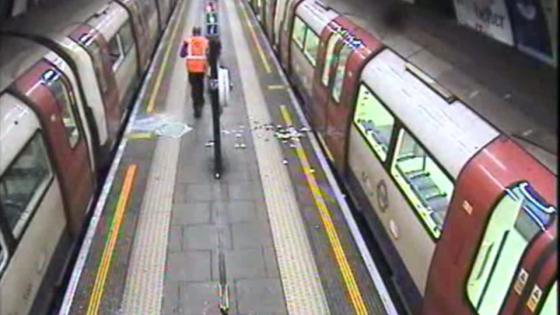 A CCTV image of Clapham Common station after an uncontrolled passenger evacuation. Courtesy RAIB